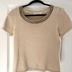 Vintage Cream Embellished Sweater